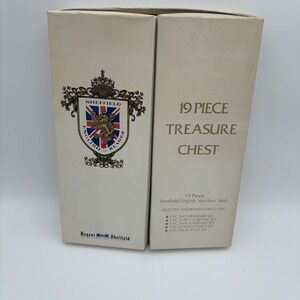 Vintage Regent Sheffield Stainless Steel 19 Piece Treasure Chest Cutlery Set New
